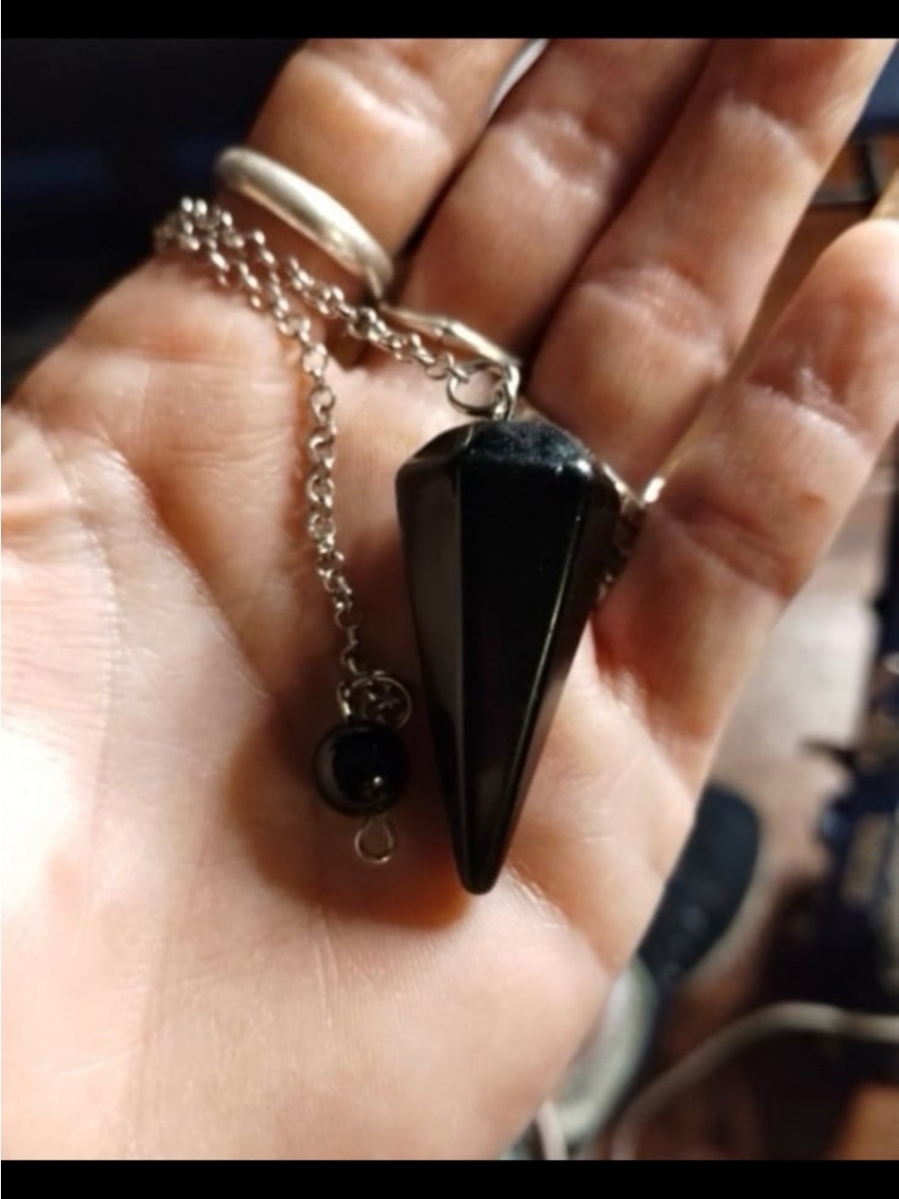 Black Obsidian Faceted Pendulum